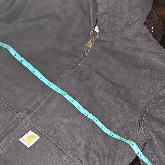 Carhartt Black Zip Hooded Insulated Jacket with Logo Patch XL - Picture 6 of 12